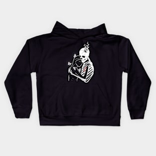 Skeleton hug Galaxy girl Kids Hoodie